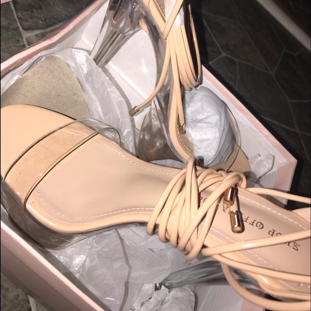 Clear Bottom Nude Stiletto Heels